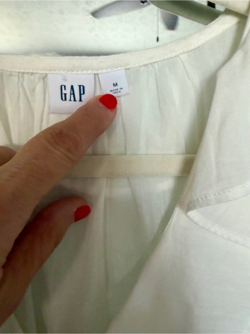 GAP -Doen Dupe - White Cotton Ruffle Button-Front Women's Top Blouse Medium - Picture 2 of 2
